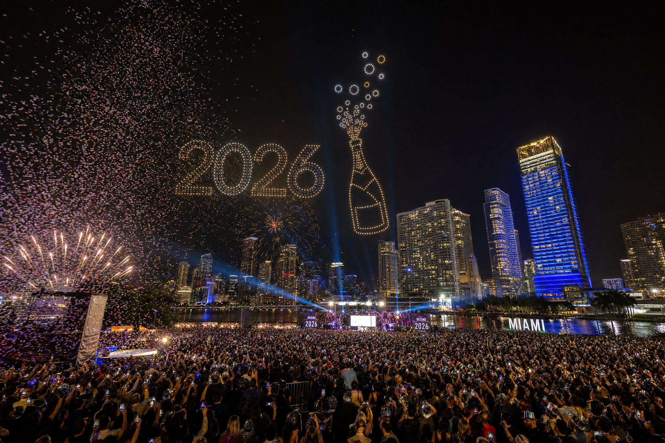 New Years Eve 2026 drone show in Miami