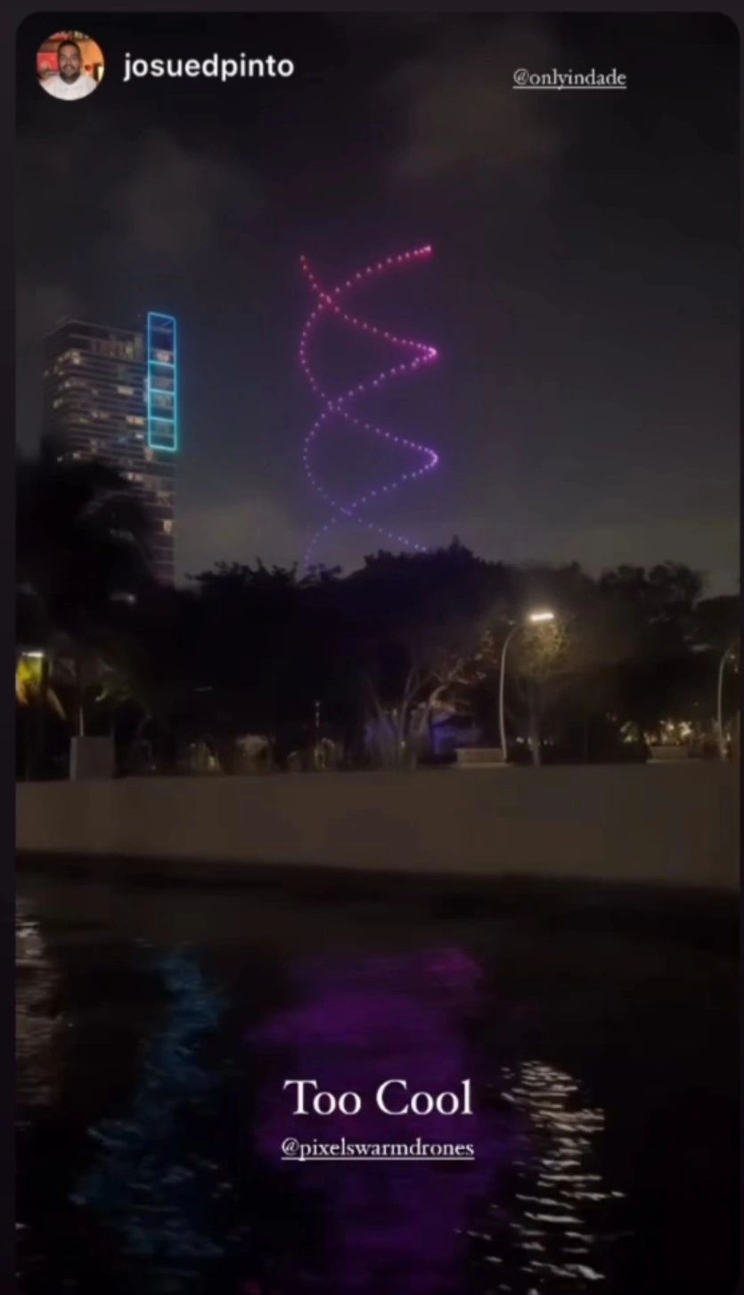 Drone light formation captured from crowd